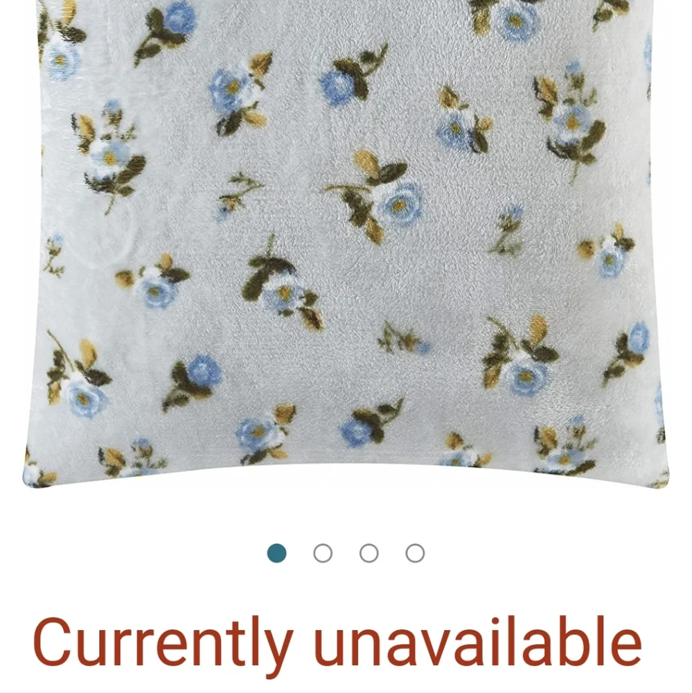 Rachel Ashwell Eleanor Floral Printed Royal Plush Shabby Chic Pillow NWT RETIRED